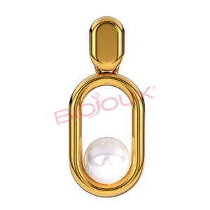 Kolczyki “Agnes Golden Pearl” o Średnicy 24 mm, Wykonane z Stali Medycznej 316L z Powłoką 24-karatowego Złota