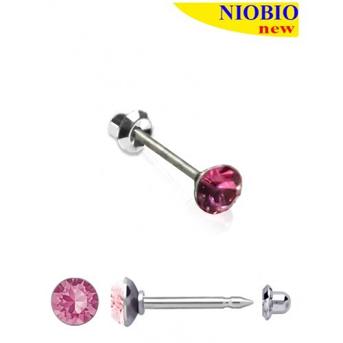 Kolczyki Inverness 175c Rose 3mm/kryształy Swarovski NIOBIO