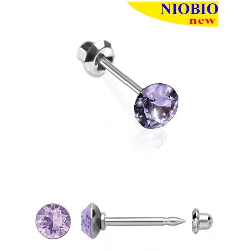 Kolczyki Inverness 176c Violet 3mm/kryształy Swarovski NIOBIO